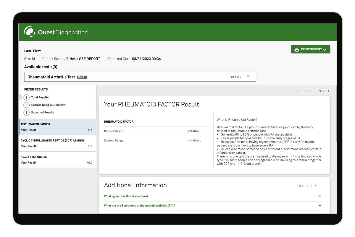 WHAT LABS TEST FOR RHEUMATOID ARTHRITIS visual data 7